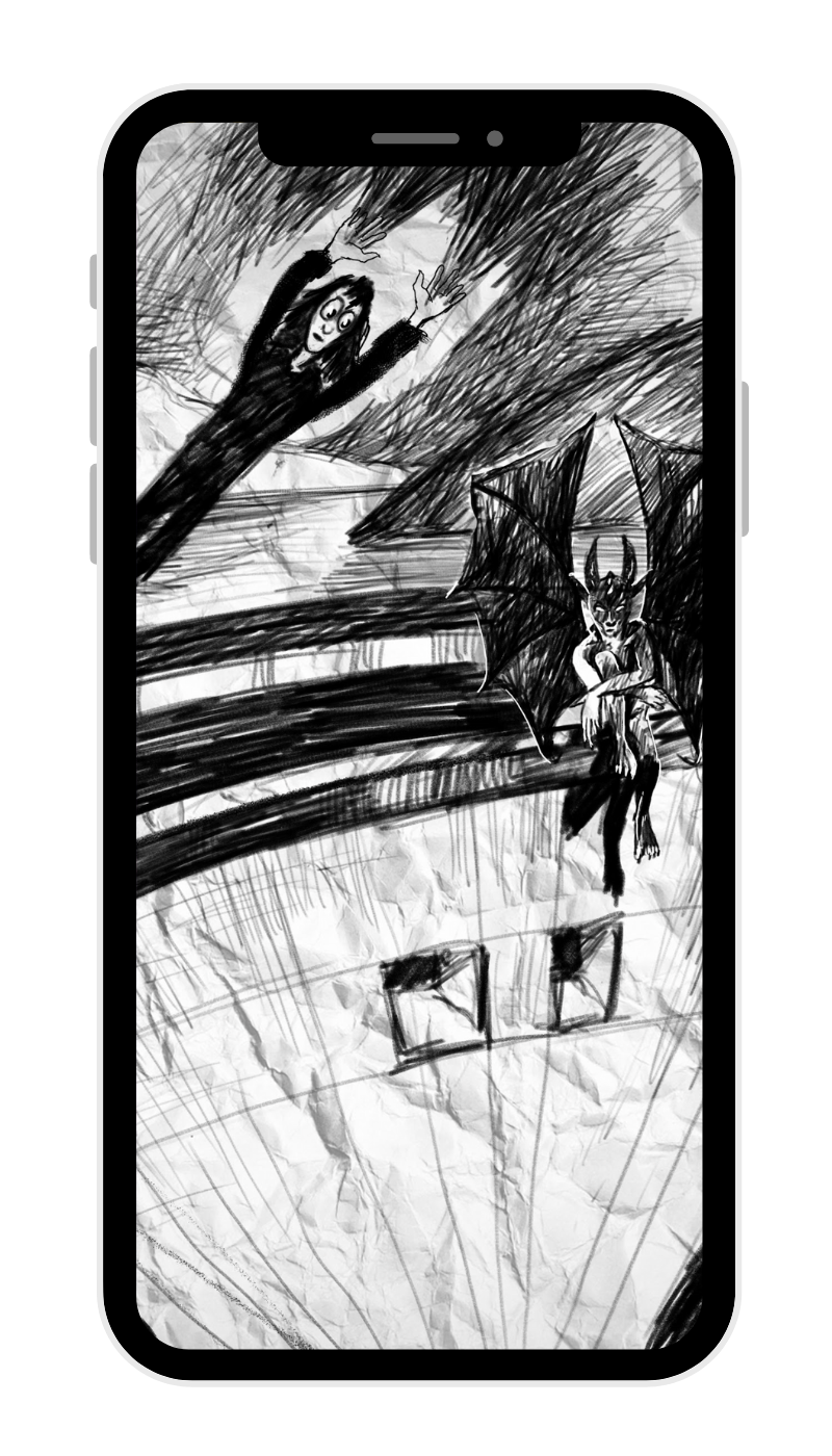 Dessin de colère de Nina au barrage